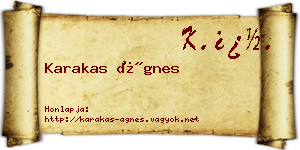 Karakas Ágnes névjegykártya