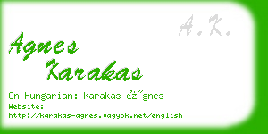 agnes karakas business card